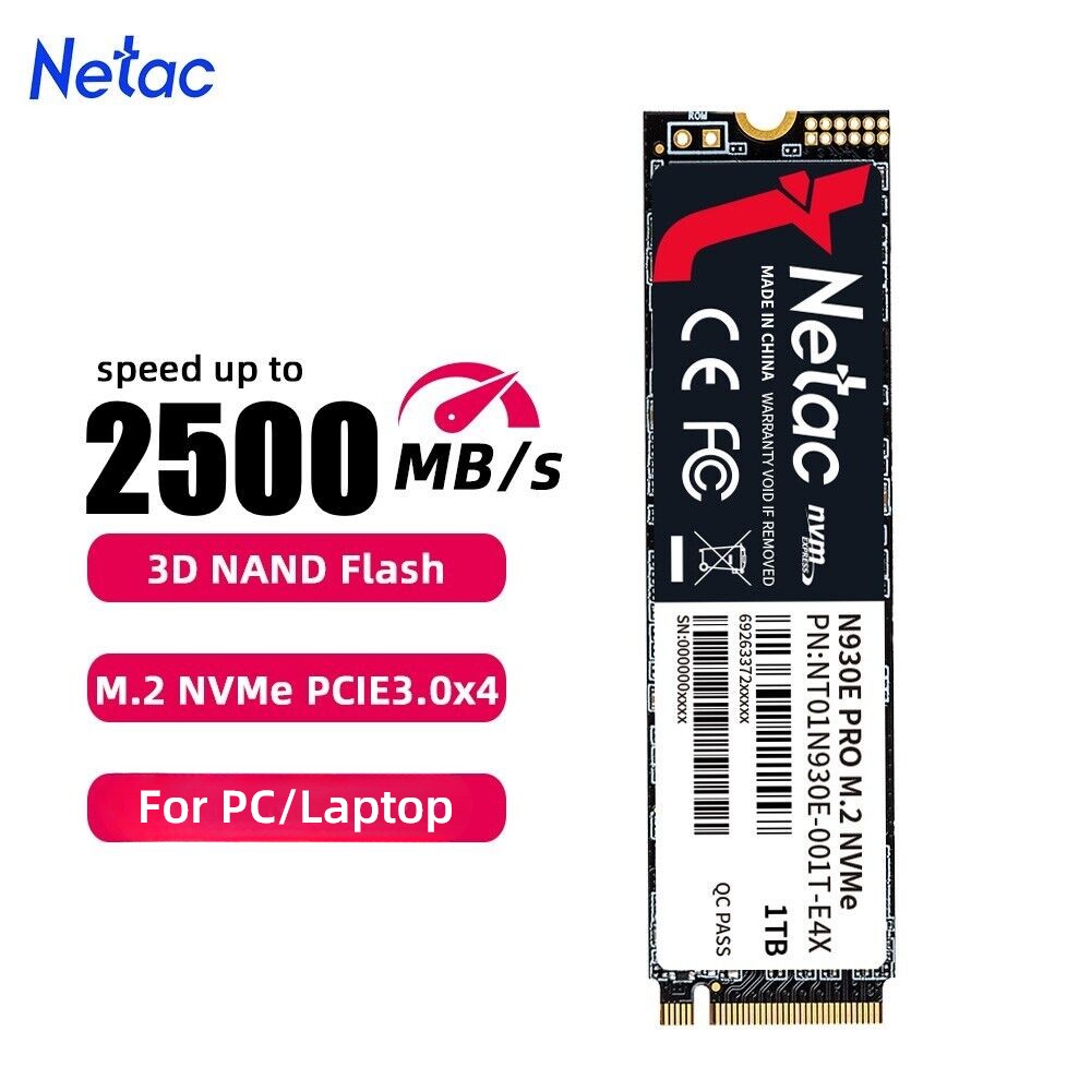 Netac 512GB M.2 2280 Internal SSD PCIe Gen3x4 NVMe Solid State Drive 2500MB/s