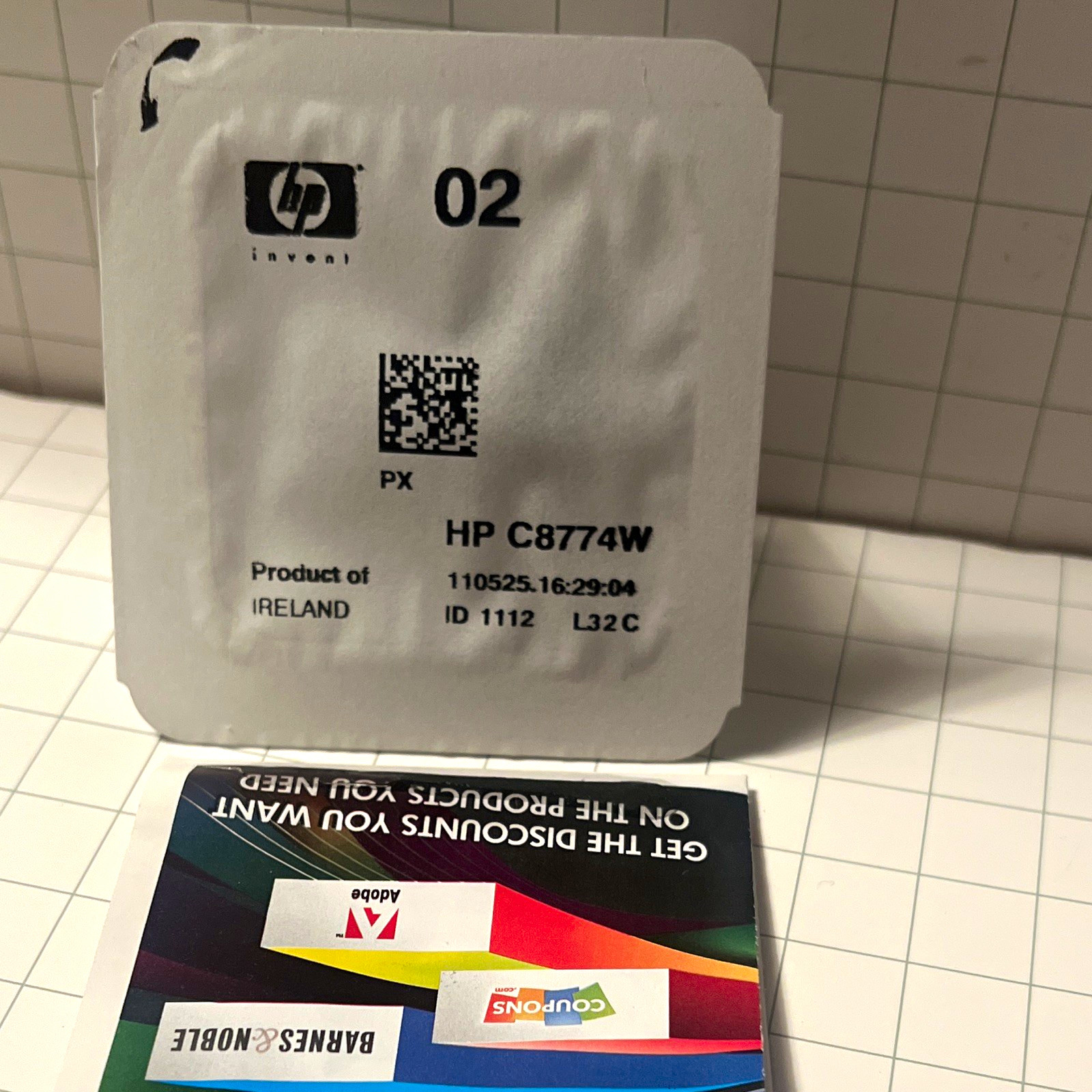 HP 02 Cyan Ink Cartridge, Genuine Original, Inkjet, For HP Printer, C8774W