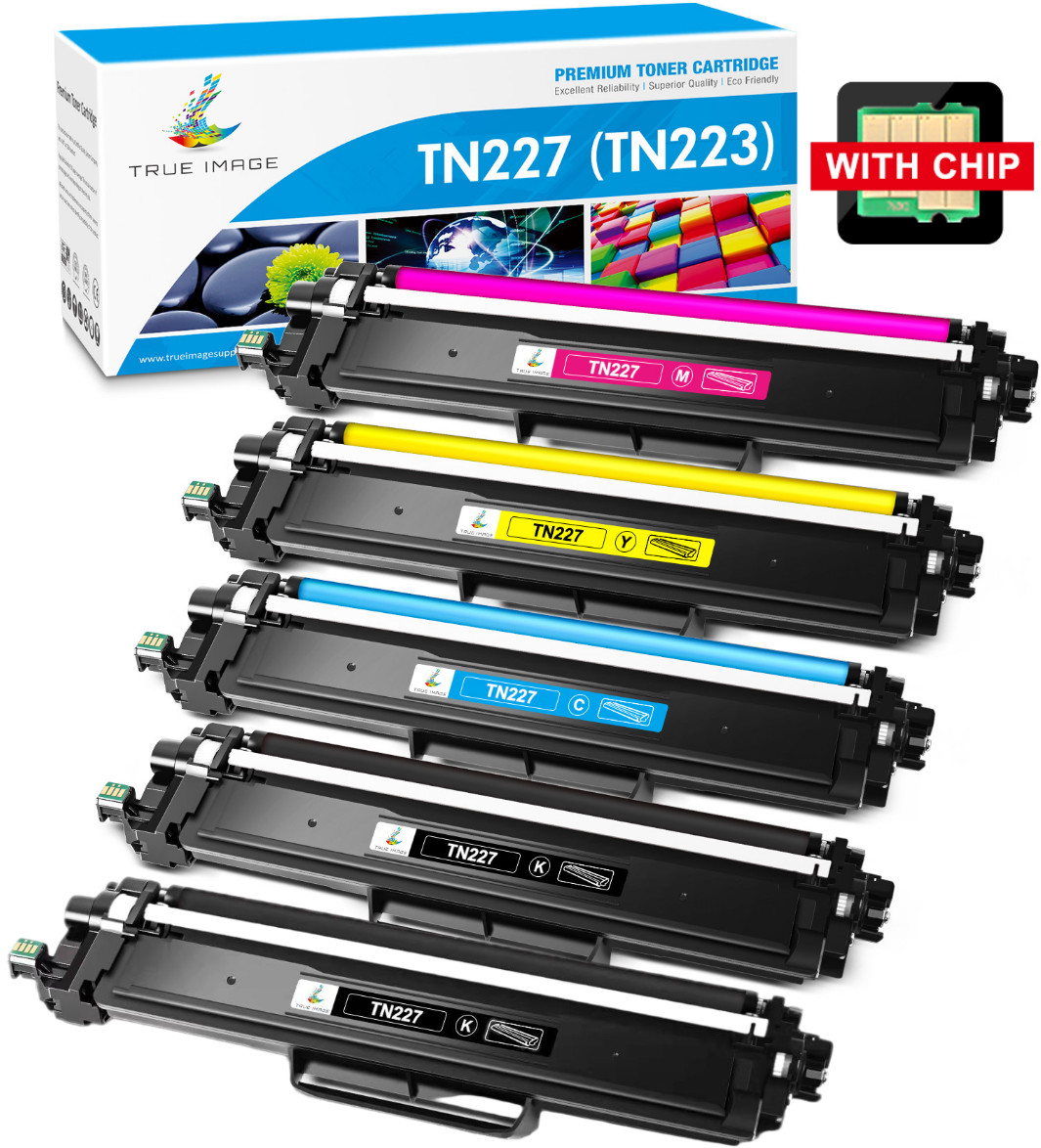 5 Pack TN227 Toner HIgh Yield For Brother MFC-L3770CDW HL-L3270CDW HL-L3290CDW