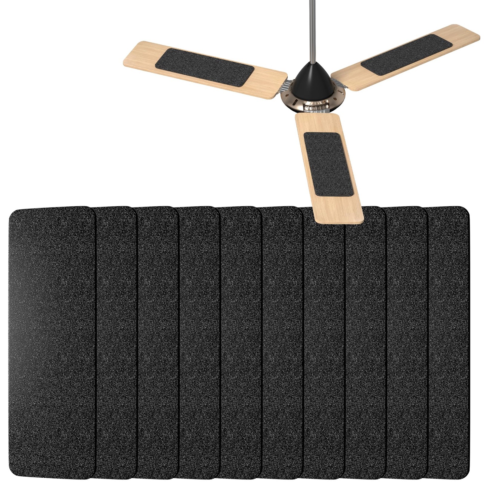 10 Pack Ceiling Fan Filters for Fan Blades, Activated Coconut Carbon