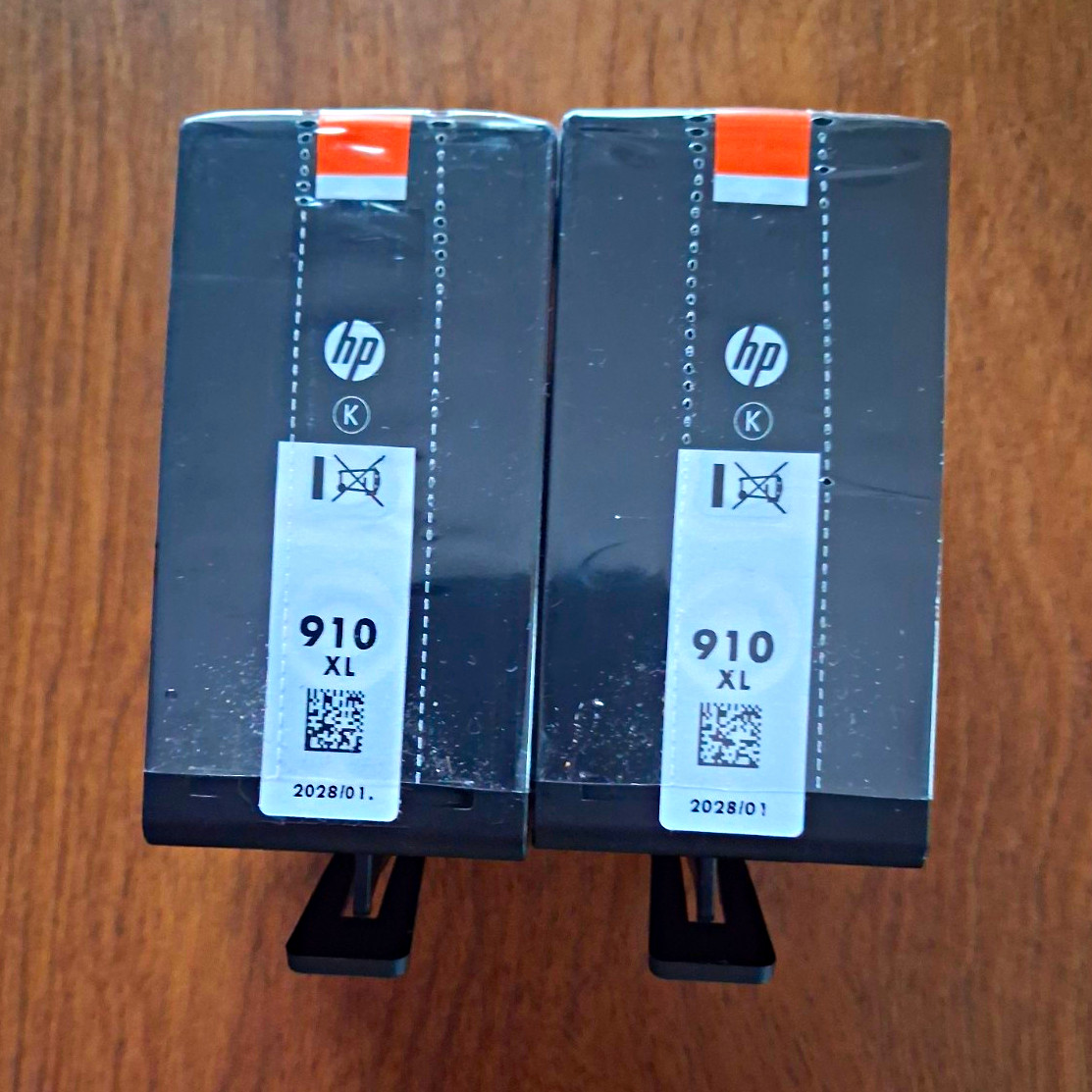 HP 910XL Black Genuine/Original Inkjet Ink Cartridges for HP, Lot of 2