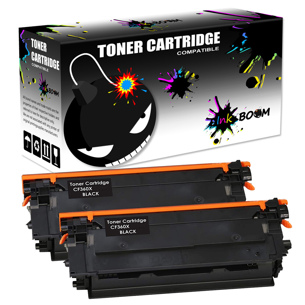 2 Black Toner replace for HP CF360X 508X Color LaserJet Enterprise M577dn M552dn