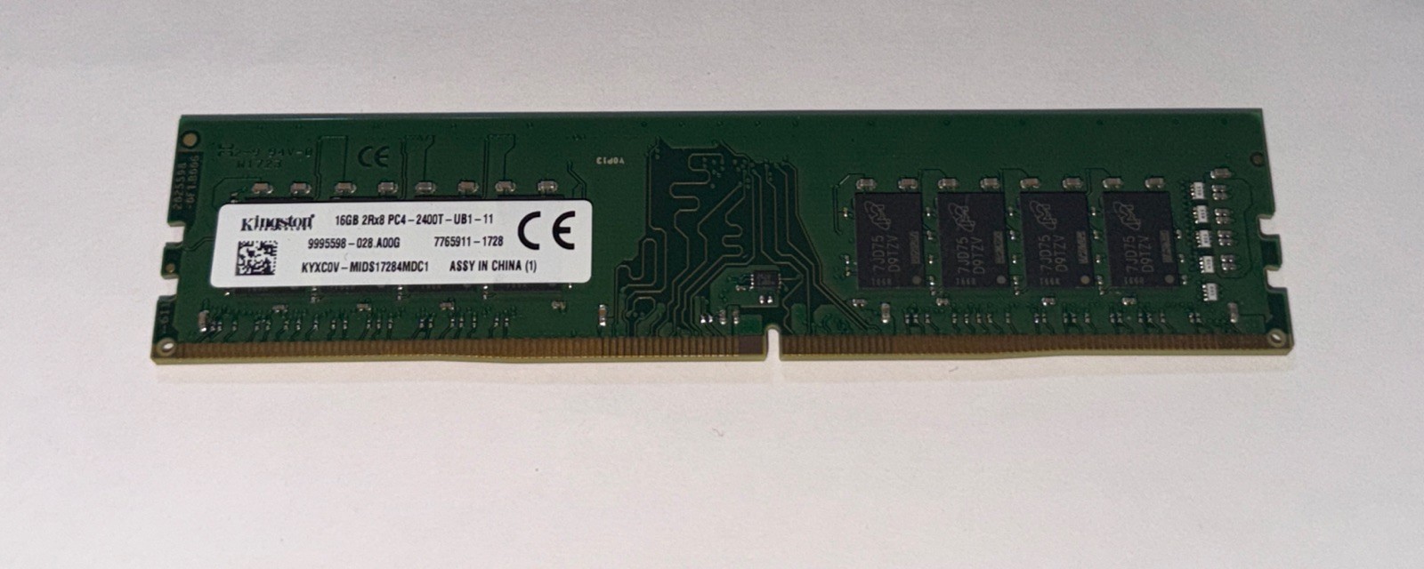 Kingston 16GB DDR4 2400MHz PC4-19200 UDIMM 288-Pin 2Rx8 Desktop Memory RAM