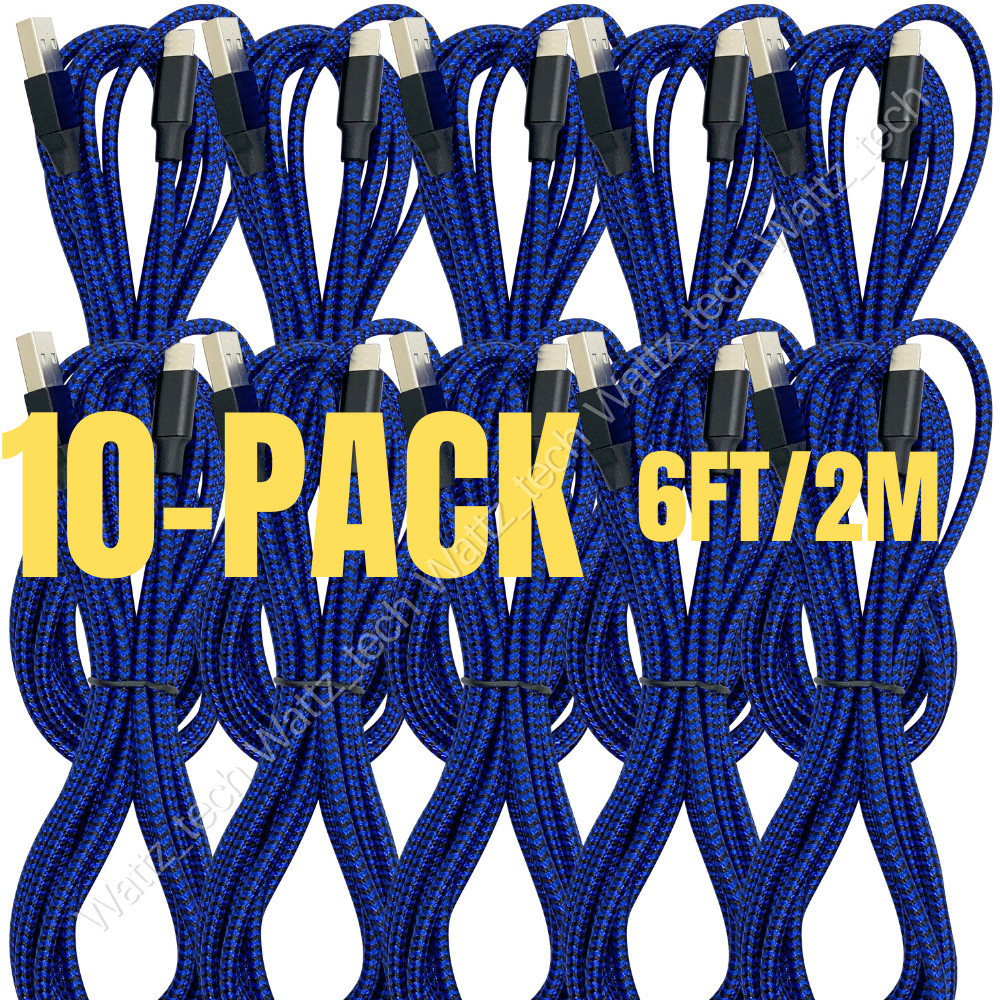 10X Bulk Lot USB Cable 6ft For iPhone 13 12 11 X Charger Fast Charging Data Cord