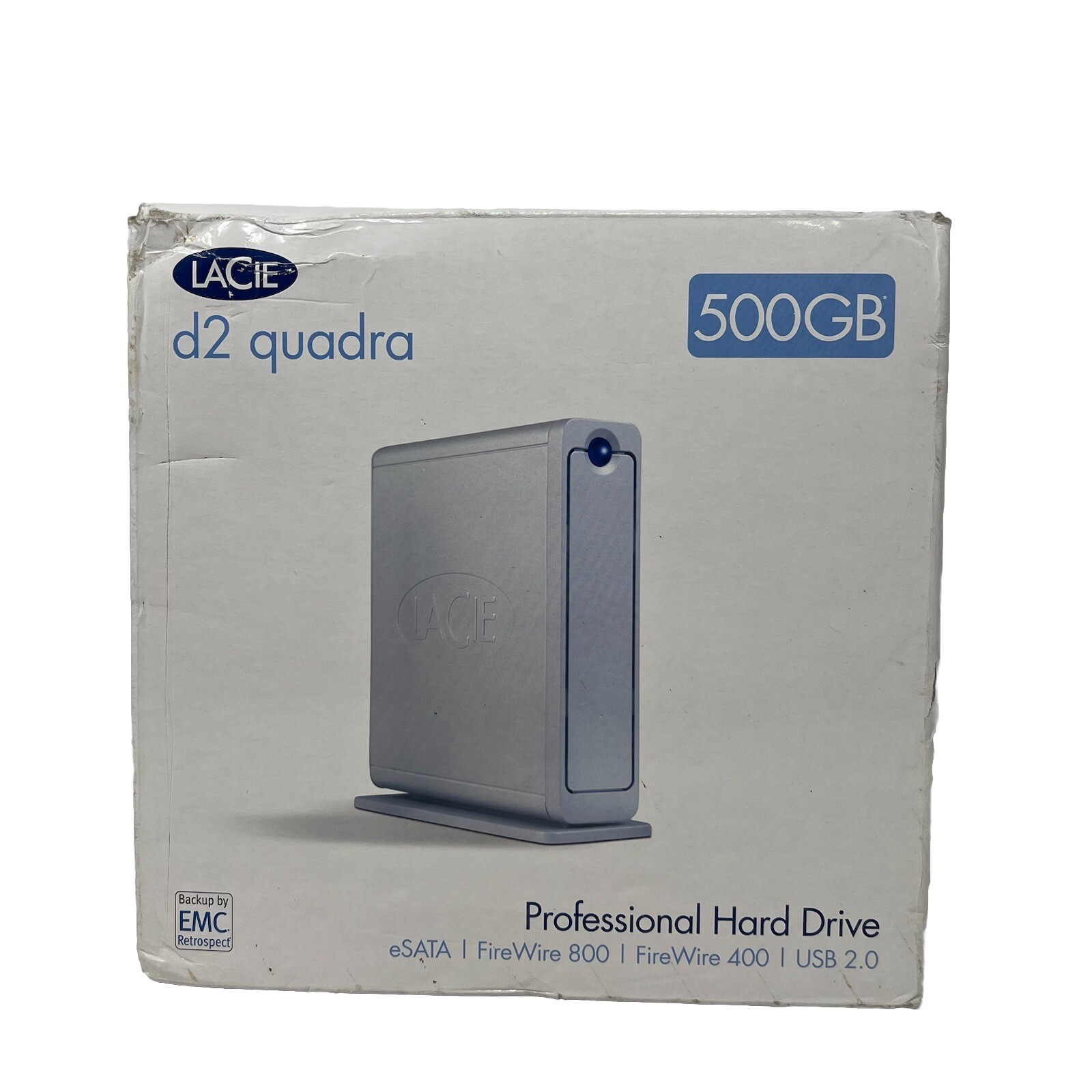 NEW Open Box LaCie d2 Quadra Hard Disk 500GB eSATA/FireWire800/400/USB 2.0