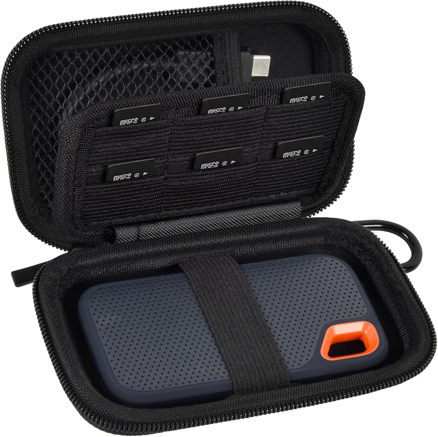 Hard Case for Sandisk Extreme Portable SSD & PRO,SD Card Pocket