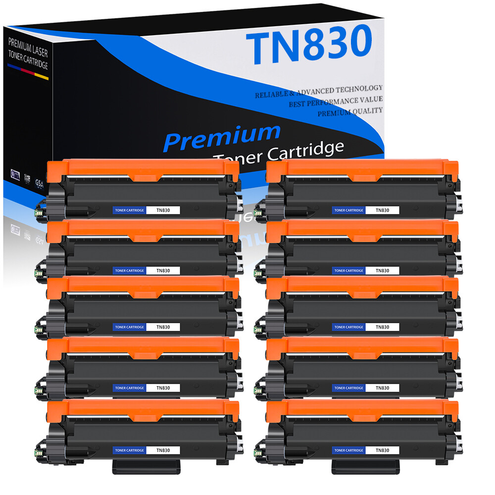 10PK TN830 TN830XL High Yield Toner Cartridge for Brother HL-L2460DW DCP-L2640DW
