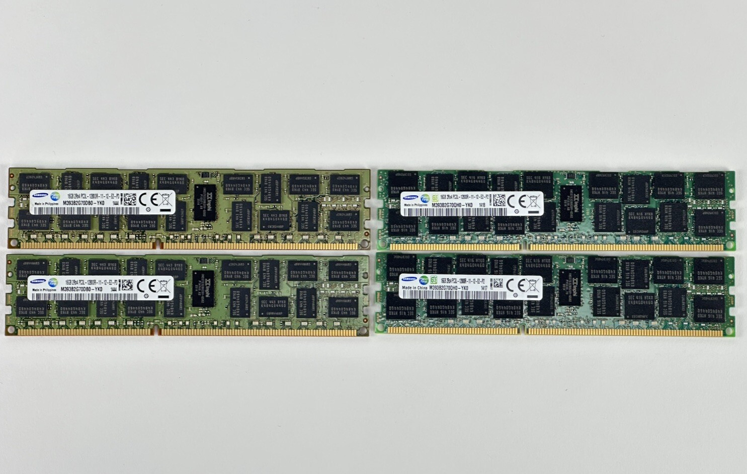 Hynix/Samsung 64GB Lot of 4x 16GB 2Rx4 PC3L-12800R ECC RDIMM DDR3 1600MHz Server