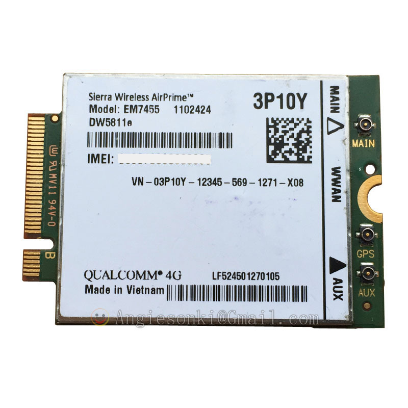 Dell DW5811e HSPA+LTE 3P10Y Sierra EM7455 4G WWAN Card Latitude 3490 3590 3588
