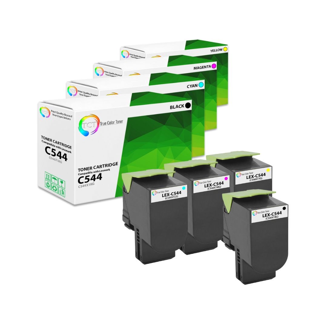 4Pk TCT Prem For Lexmark C544 C544X1KG C544X1CG C544X1MG C544X1YG Compatible