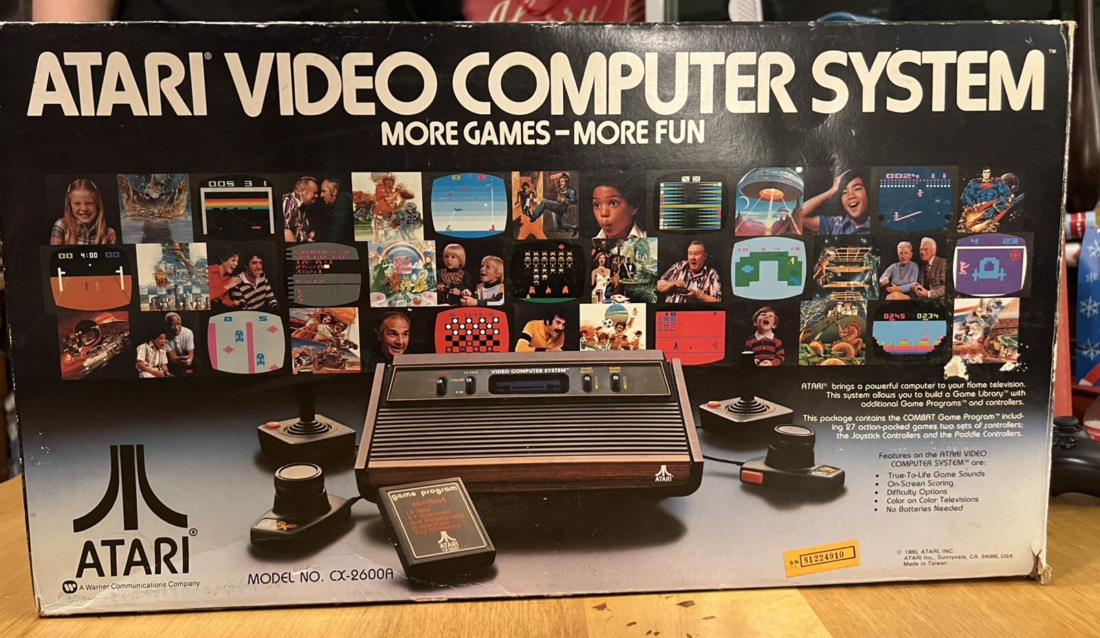Vintage 1980 Atari Video Computer System Model 2600A With 11 Games Tested Works