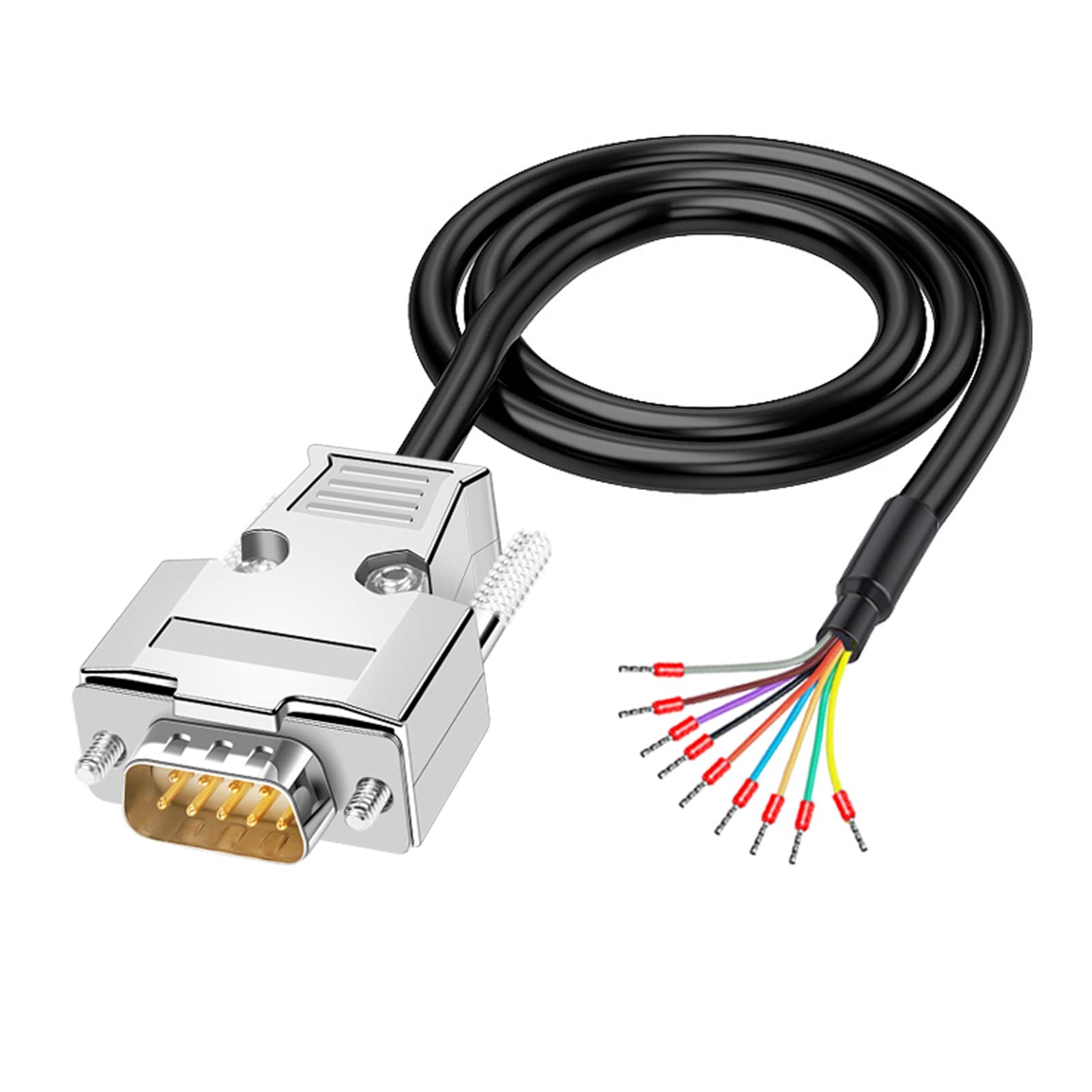 ANMBEST DB9 Solderless Breakout Connector with 5Ft 24AWG Replacement Cable, M...