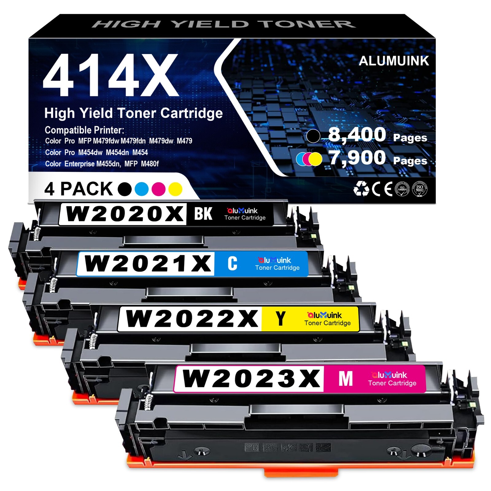 Toner for HP 414A 414X W2020X Laserjet Pro MFP M479fdw M479fdn M479dw WITH CHIP