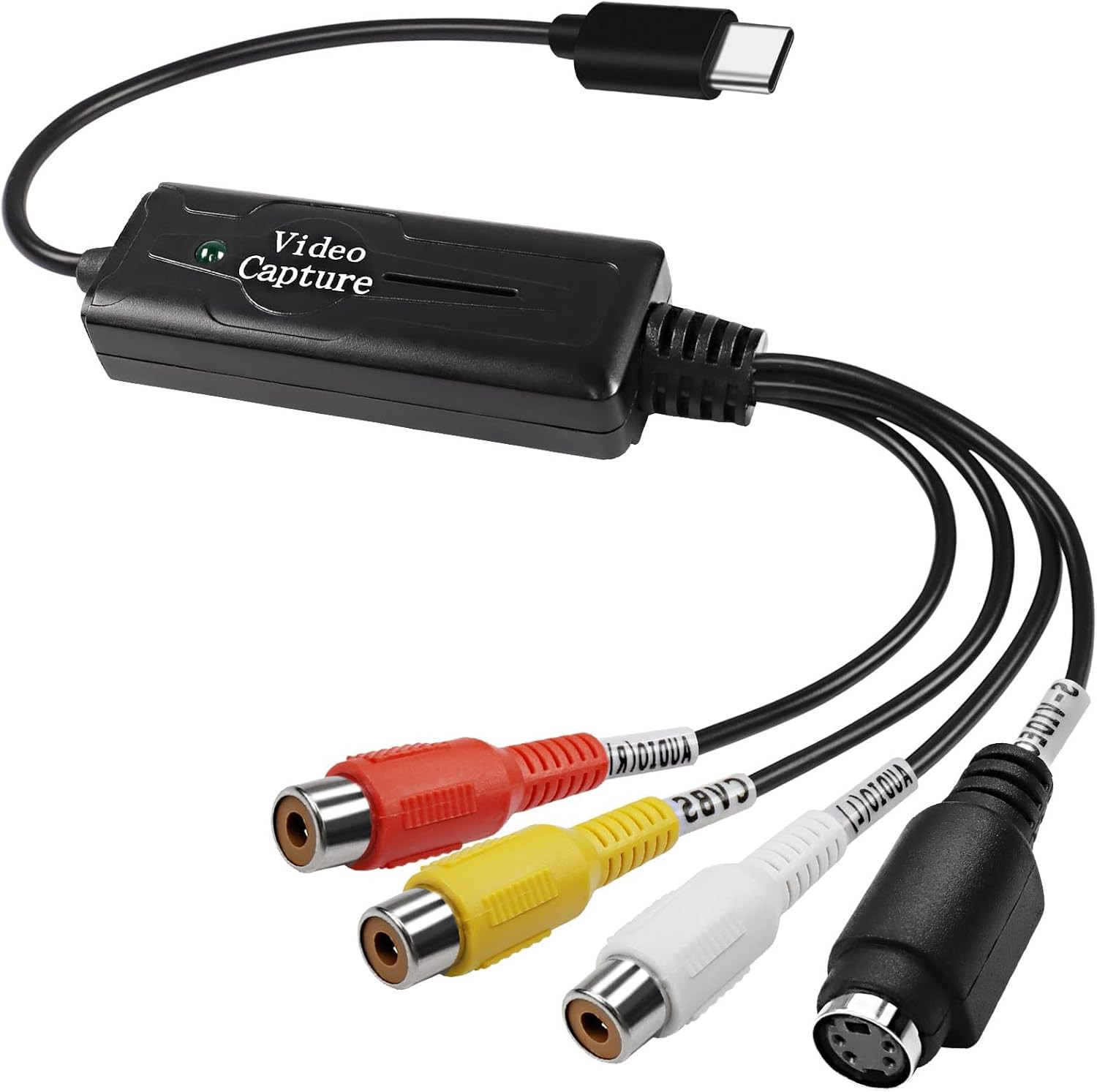 RCA AV to USB C Converter, Video Capture Card Adapter for TV Monitor Playback