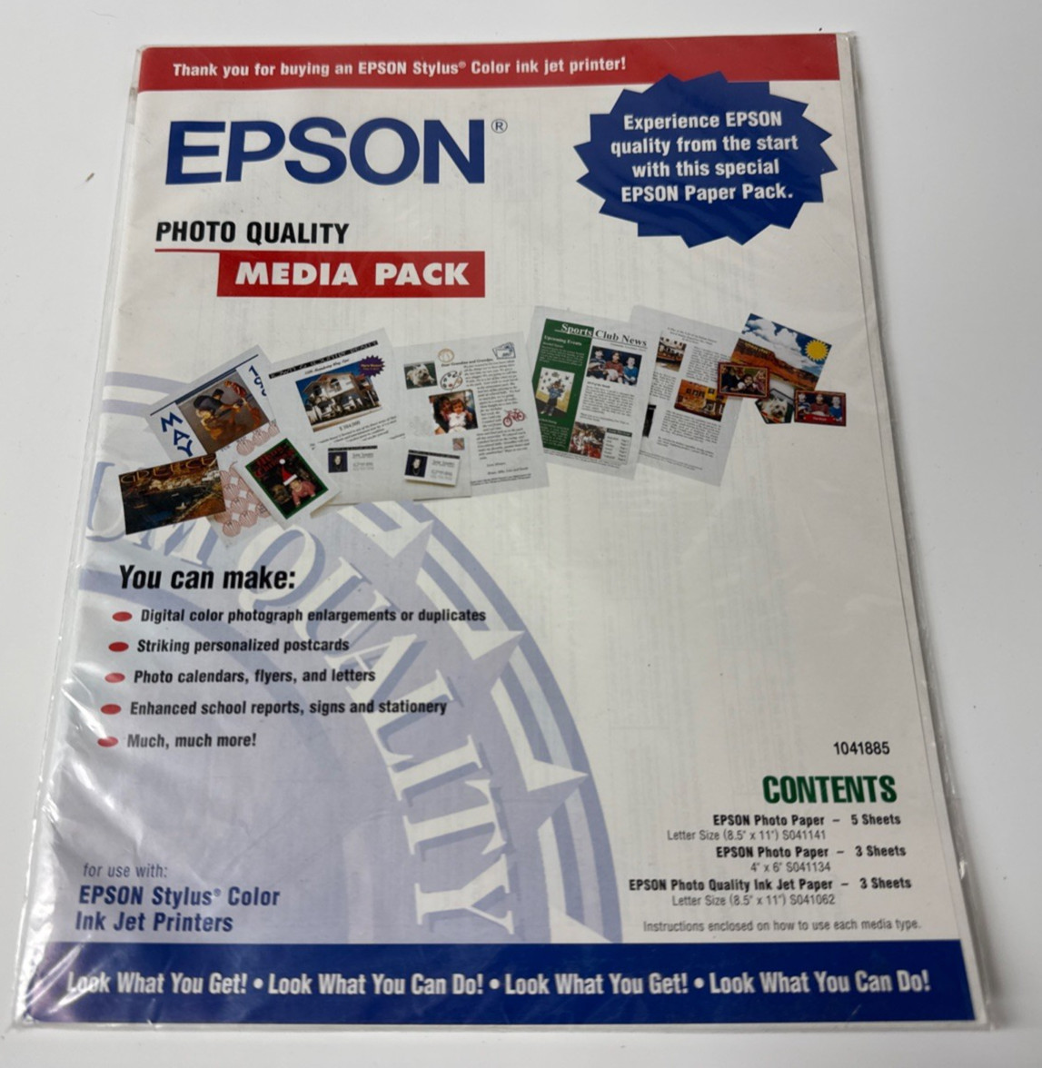 Sealed Epson Photo Quality Media Pack Promo Advertising for Epson Supplies