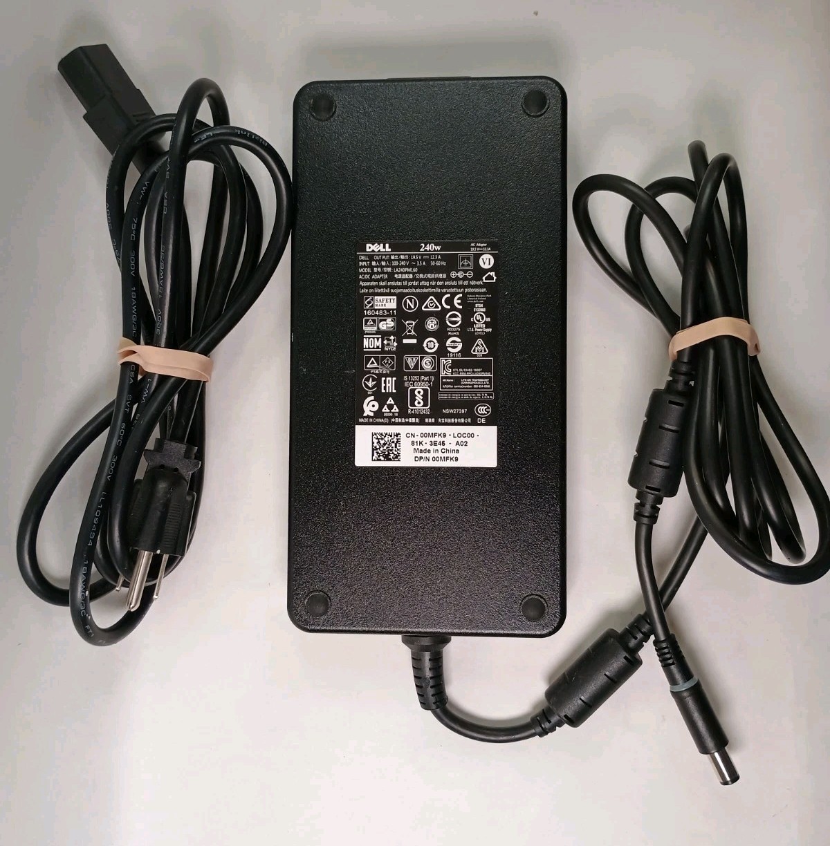 Dell 240W AC Adapter LA240PM160 19.5V 12.3A Power Supply 0MFK9 OEM Original Part