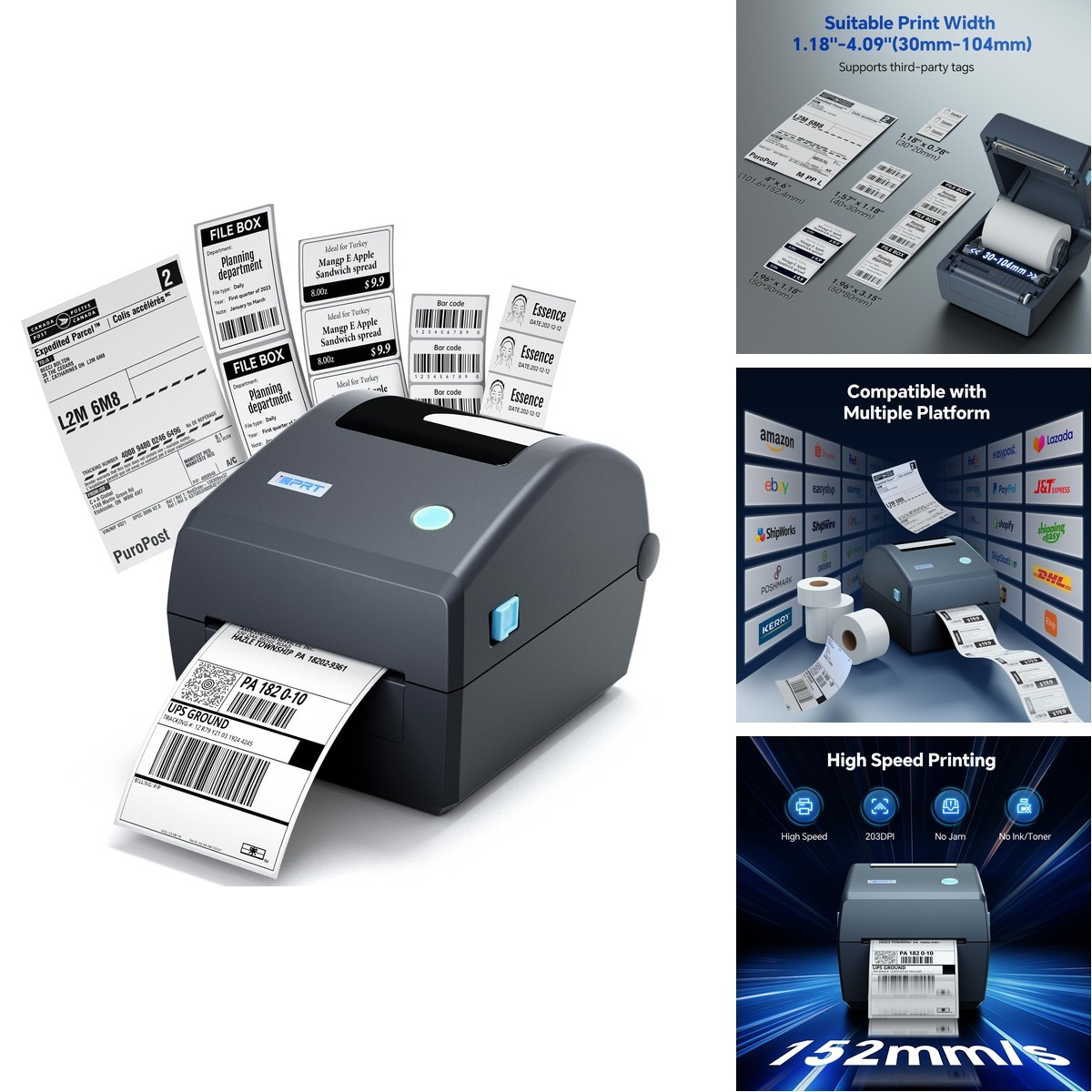iDPRT iD880 Industrial Thermal Printer 1.18"-4.09" Wide Labels