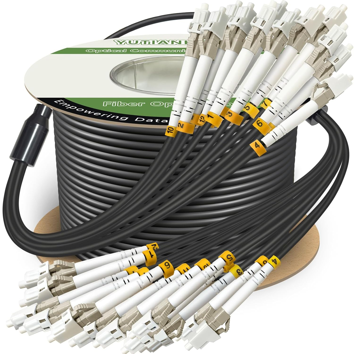 75 Meters 12 Core OM3 Multimode Industrial TPU LC to LC Outdoor Armored Fiber Pa