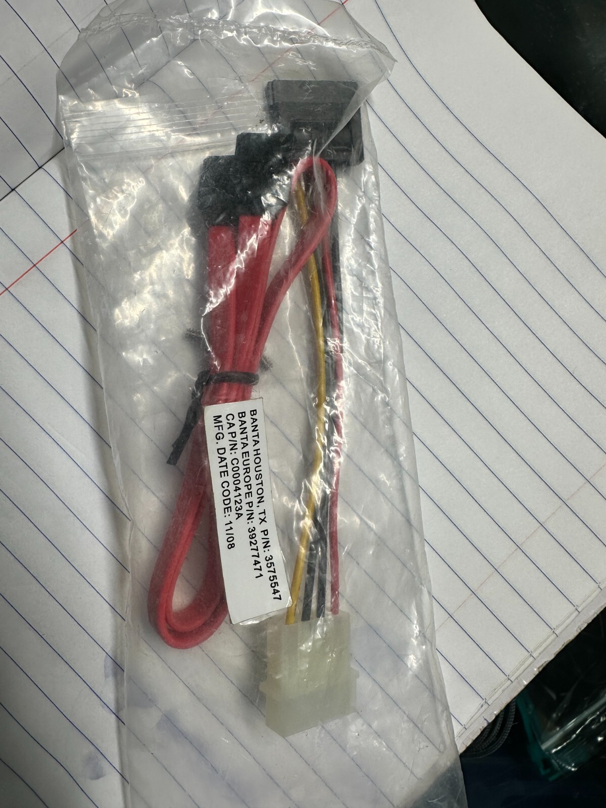 1 SET OF TWO 6" 4Pin IDE to 15 Pin SATA Power Cable & 17" SATA Hard Drive Cable