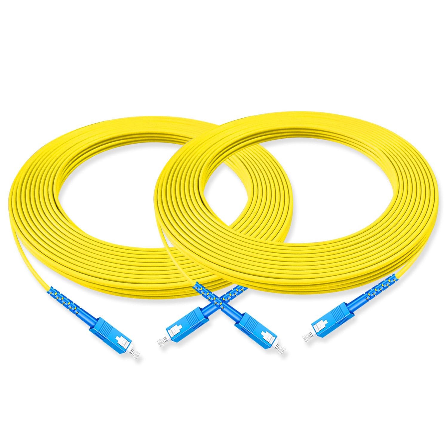 10 Meter Fiber Optic Patch Cord SC UPC to SC UPC OS2 G652D 9/125m 2 PCS