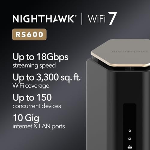 NETGEAR NIGHTHAWK TRI-BAND WIFI 7 ROUTER - BLACK/SILVER