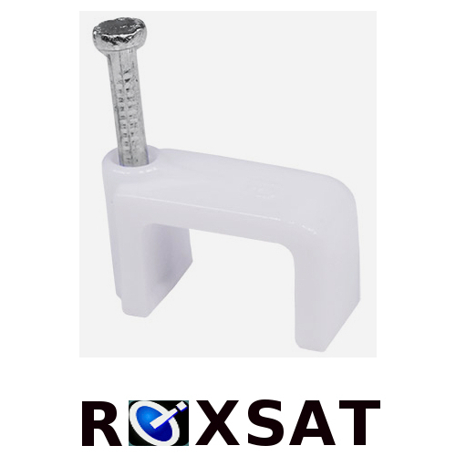 1000x Cable Clips RG6 Dual White 10 bags of 100   CCDWHT-1000