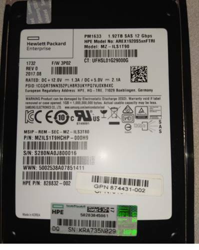 HPE 1.92TB SAS 12G SFF hard drive 828832-002 874431-002 SSD