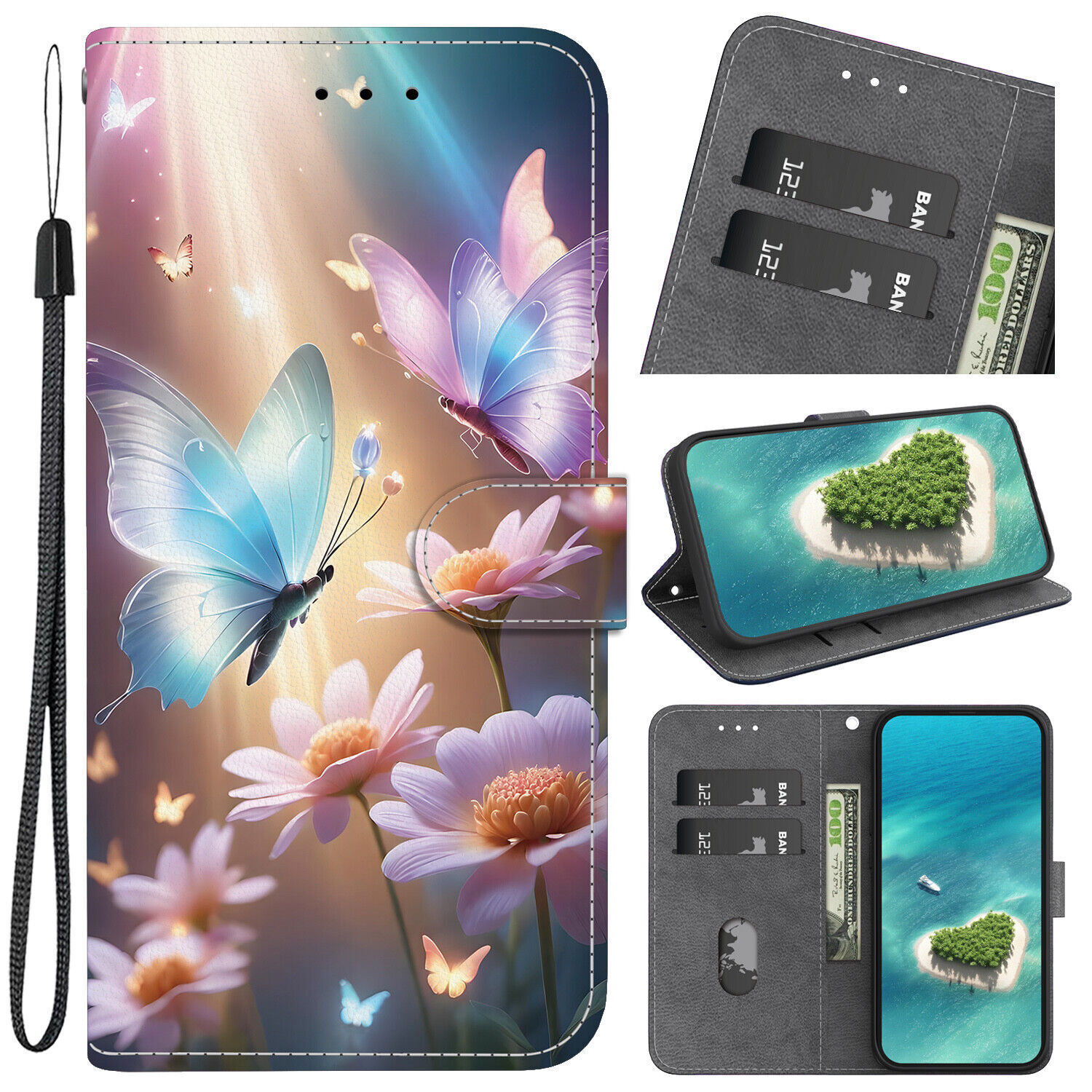Flower Butterfly Wallet Cover Case for Infinix Note 50 40 30 Hot 40i 50i Zero