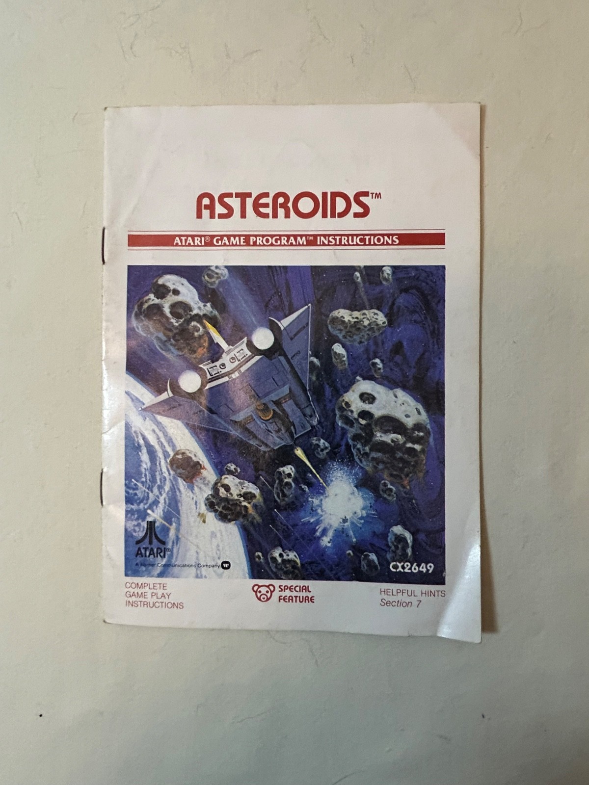 Vintage ATARI 1979 Asteroids game manual