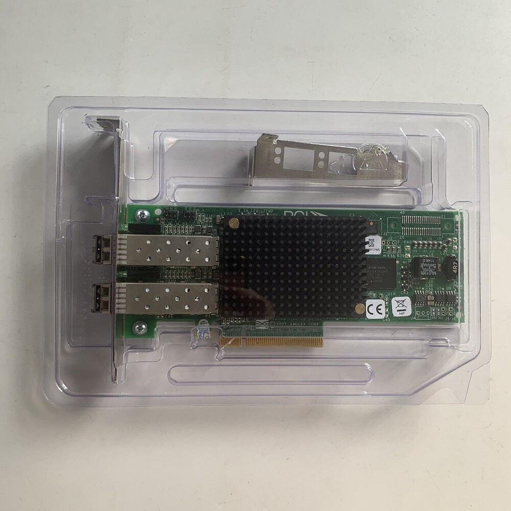 NEW HP AJ763A AJ763-63002 489193-001 EMULEX LPE-12002 WITH 2x AJ718A Transceiver