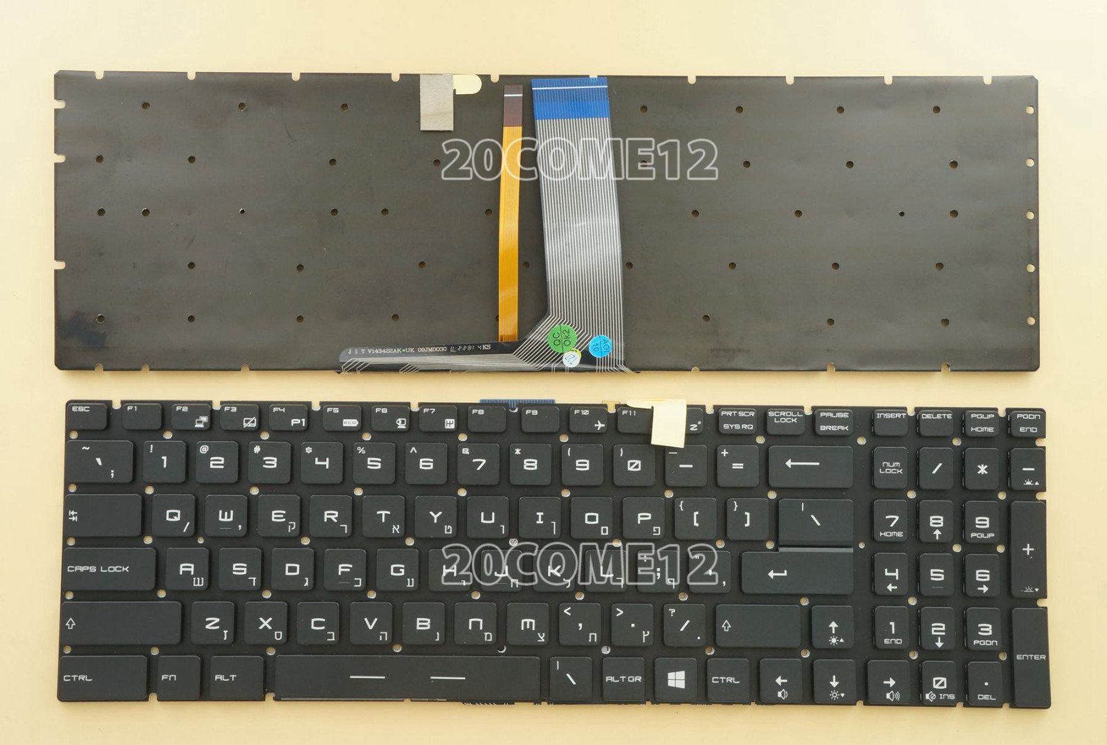 New For MSI GF72 GF72VR GF62 GF62VR GP63 keyboard Colorful backlit Hebrew Israel