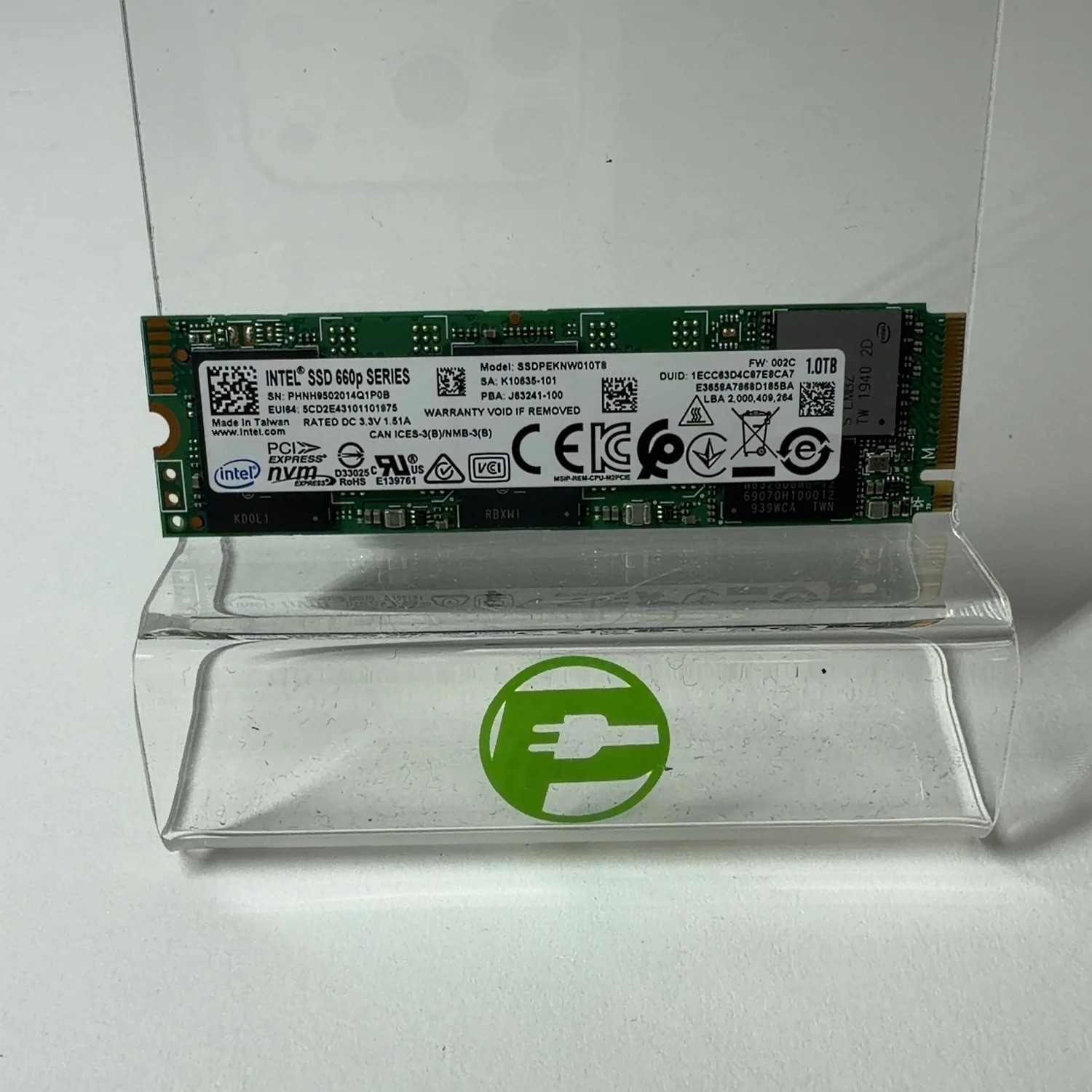 Intel 2280mm 660p Series 1TB M.2 NVMe Gen 3.0 x 4 SSD SSDPEKNW010TB