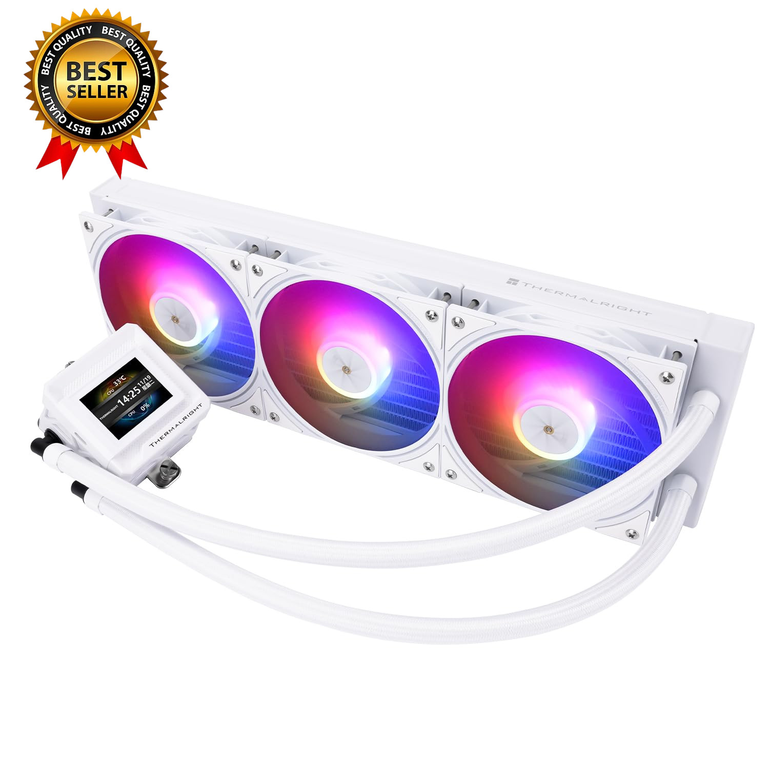 FW 360 SE ARGB White-Aio CPU Liquid Cooler,Ips LCD Screen with 320 * 240 Resolut