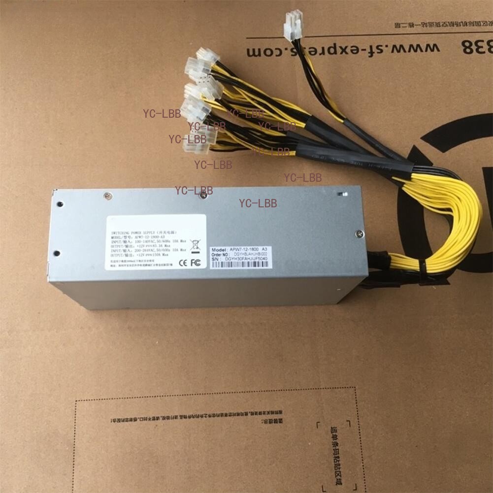 Power Supply PSU for Bitmain Antminer APW7++12-1800W-A3 110-264V 10x PCI-E Plugs