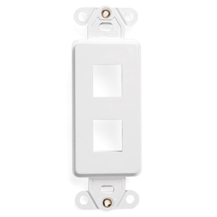 Leviton White 2-Port Decora Quickport Insert Platform Wallplate Cover 41642-W