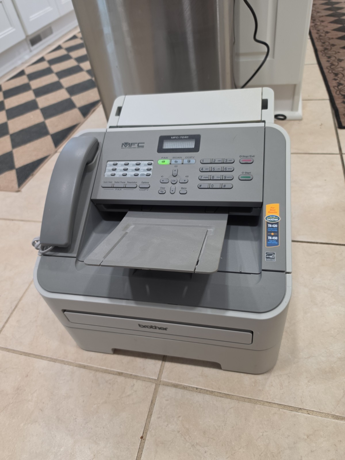 Brother MFC-7240 All-in-One Monochrome Laser Printer, Fax Scanner, Copier