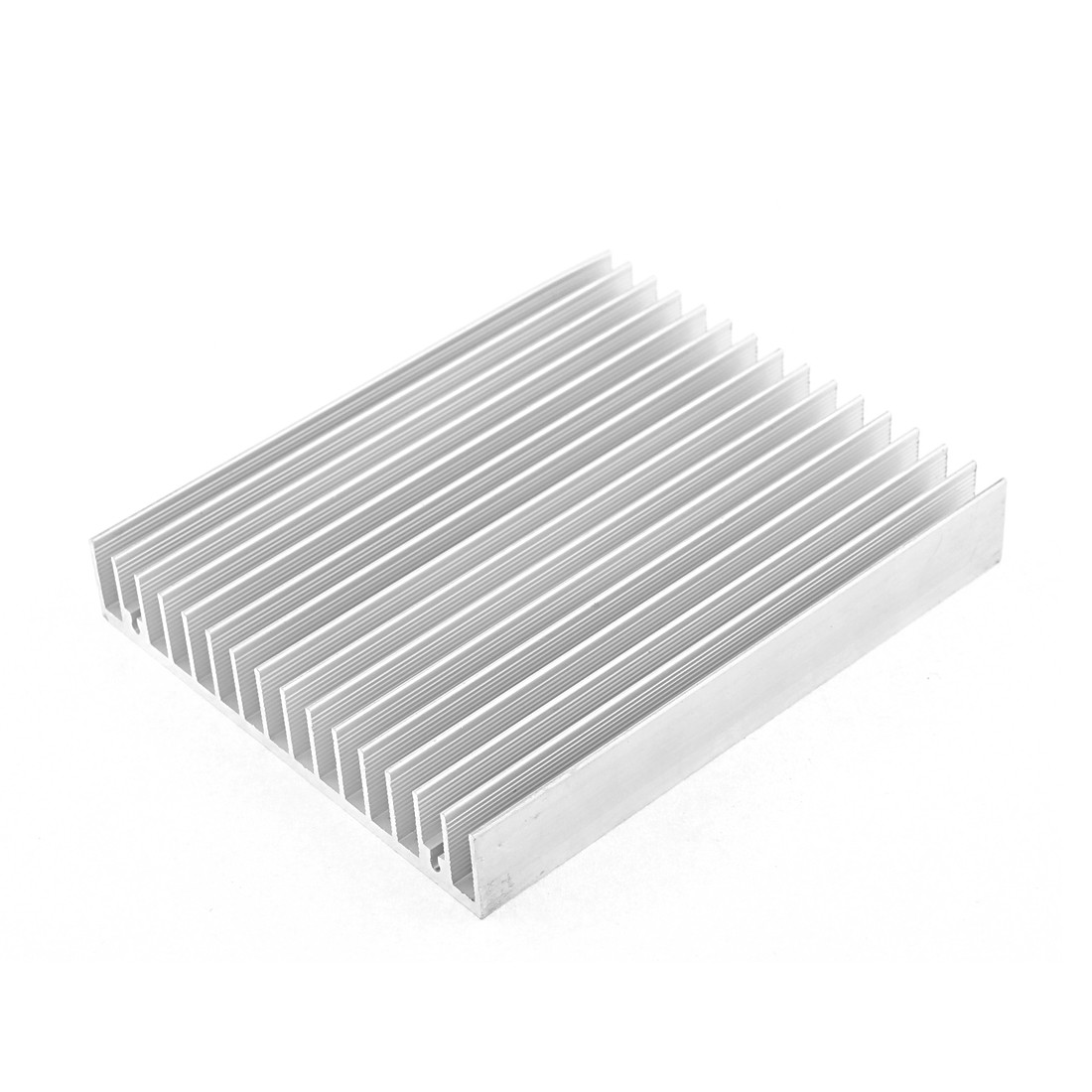 120mm x 100mm x 18mm Aluminum Slotted Cooling Fin Heatsink Silver Tone