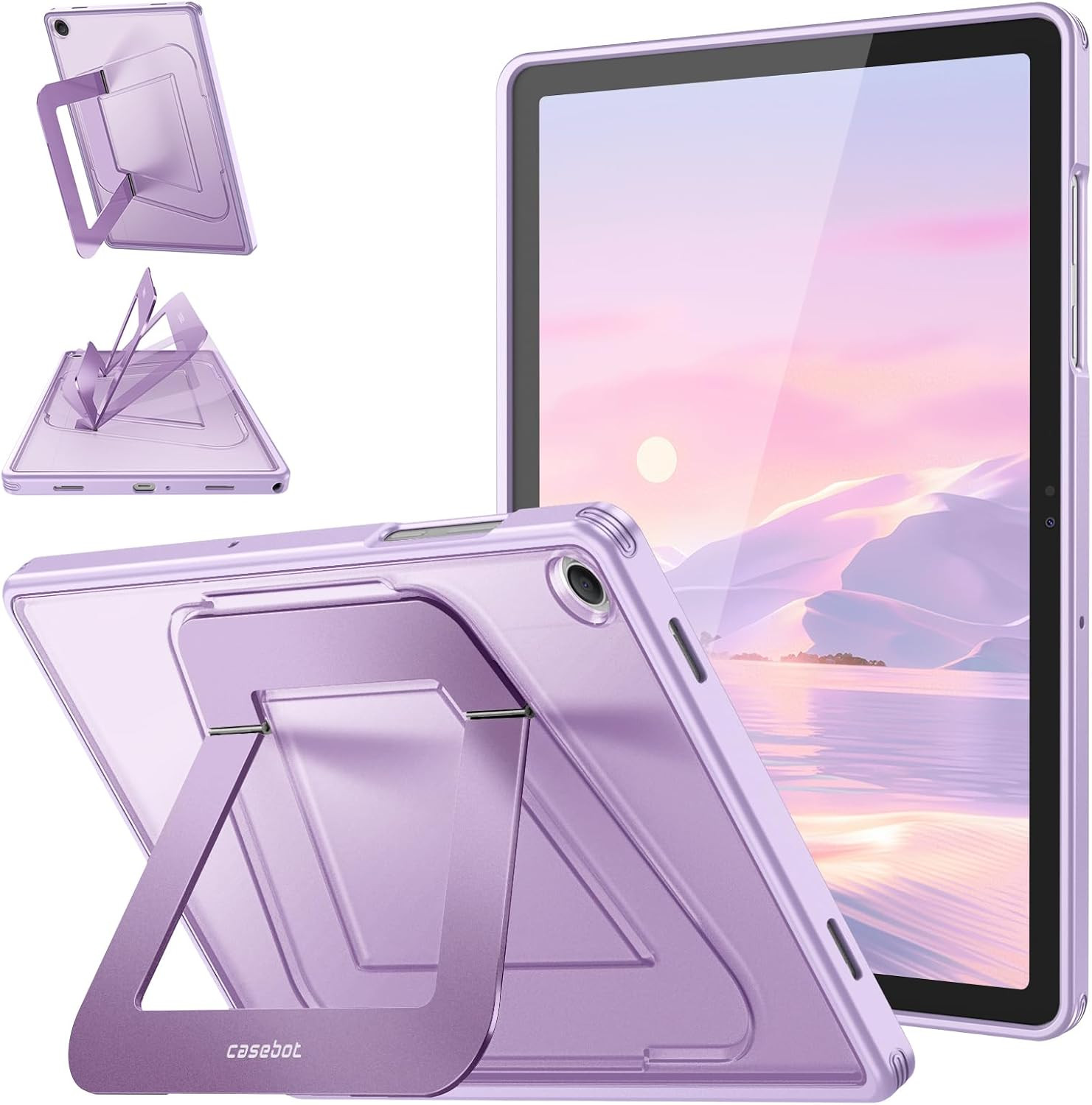 Multi-Angle Kickstand Case for Samsung Tab A11+/A9+ 11 In, Purple | Dual-Axis Al