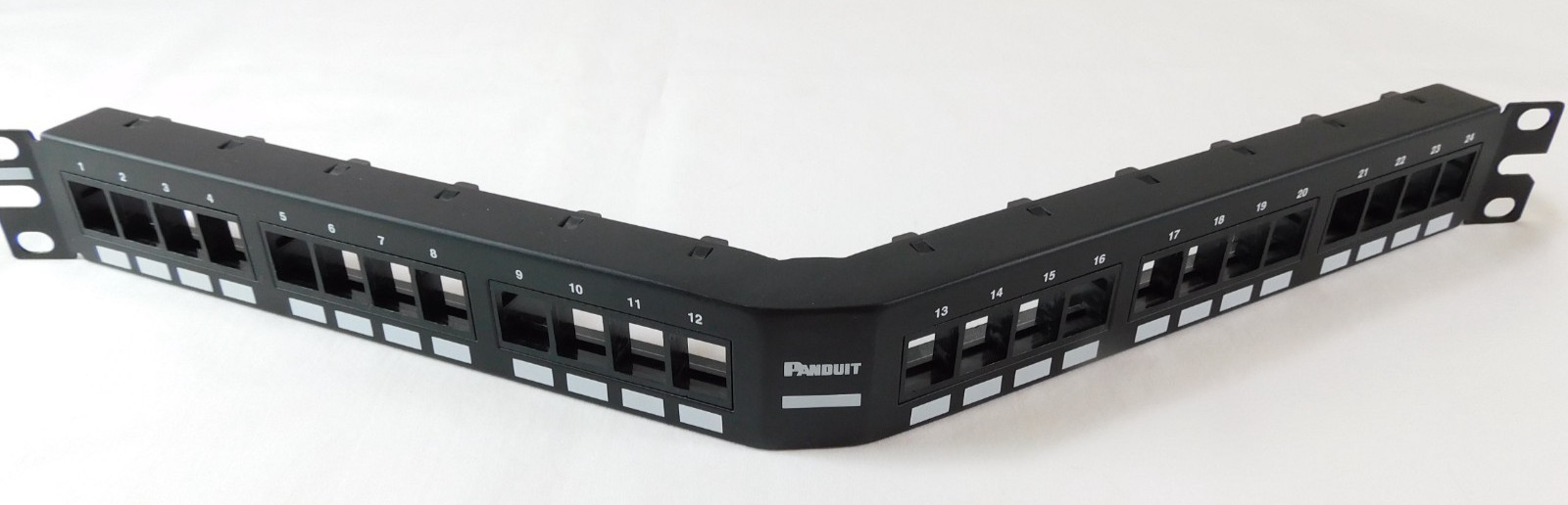 NKFPA24 Panduit NetKey Patch Panel, Angled, 24-Port, Black - USED - NO BLEMISHES