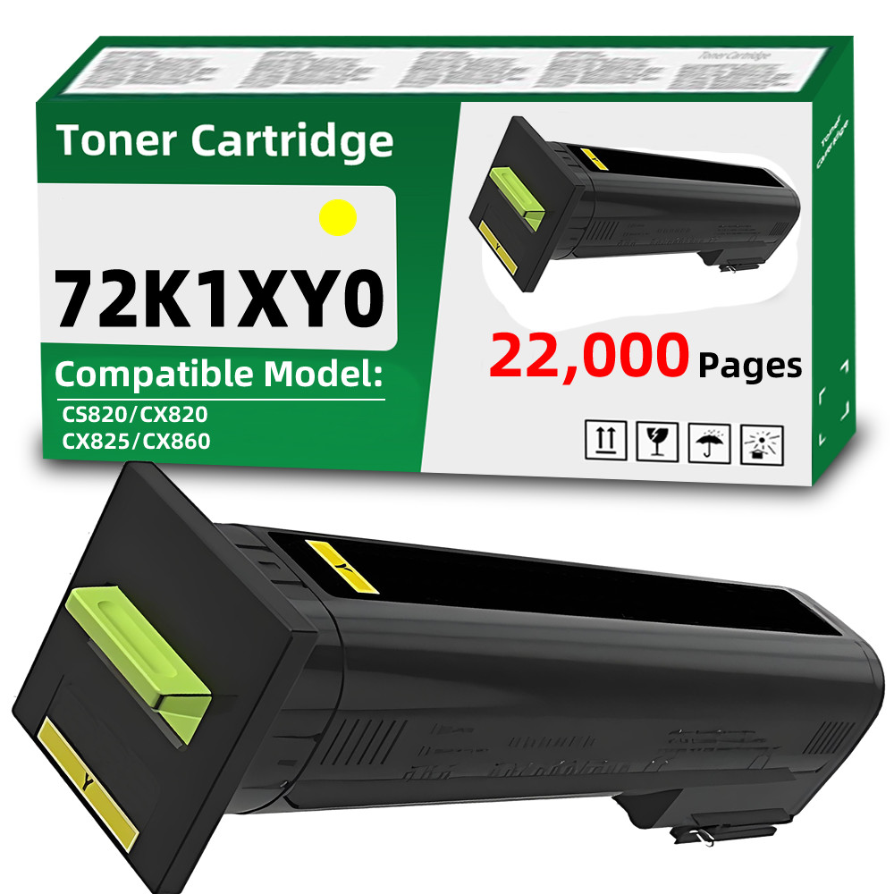 72K1XY0 Yellow Toner Cartridge Compatible for Lexmark CS820 CX820 CX825 CX860