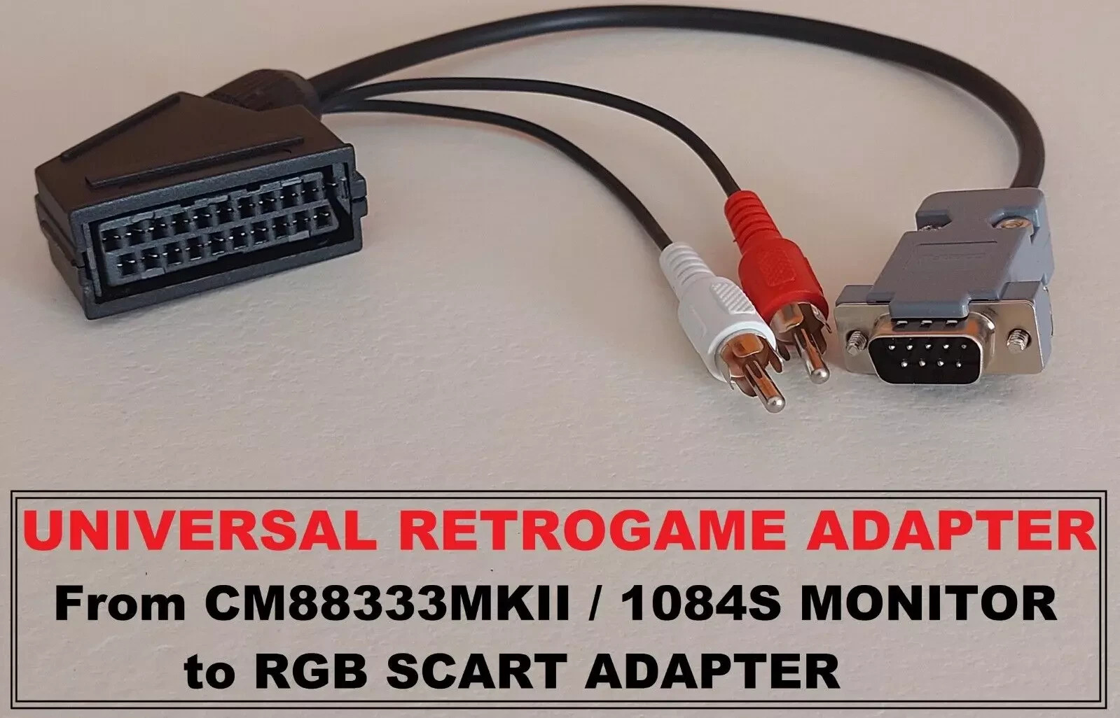 PHILIPS CM8833 MKII 1084 RGB MONITOR TO SCART ADAPTER CABLE RGB Video Adapter