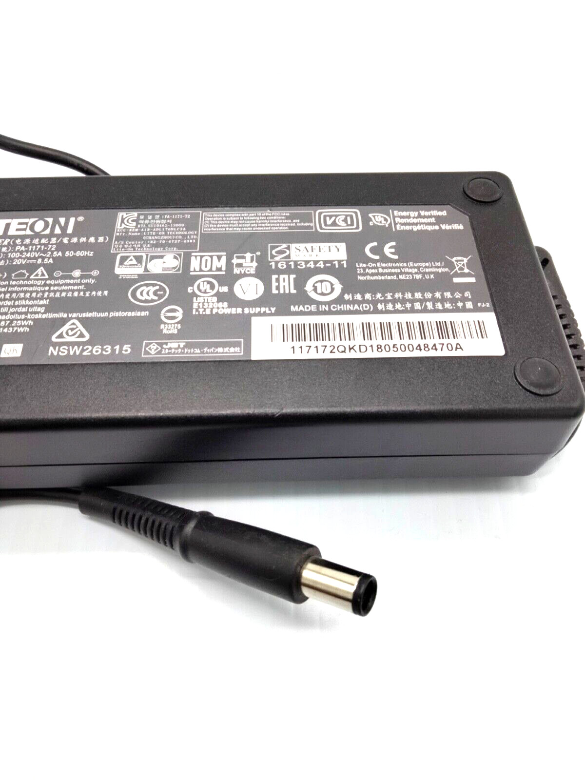LITEON  170W 20V 8.5A 7.4mm*5.0mm Pin PA-1171-72 NSW26315 AC Adapter Genuine