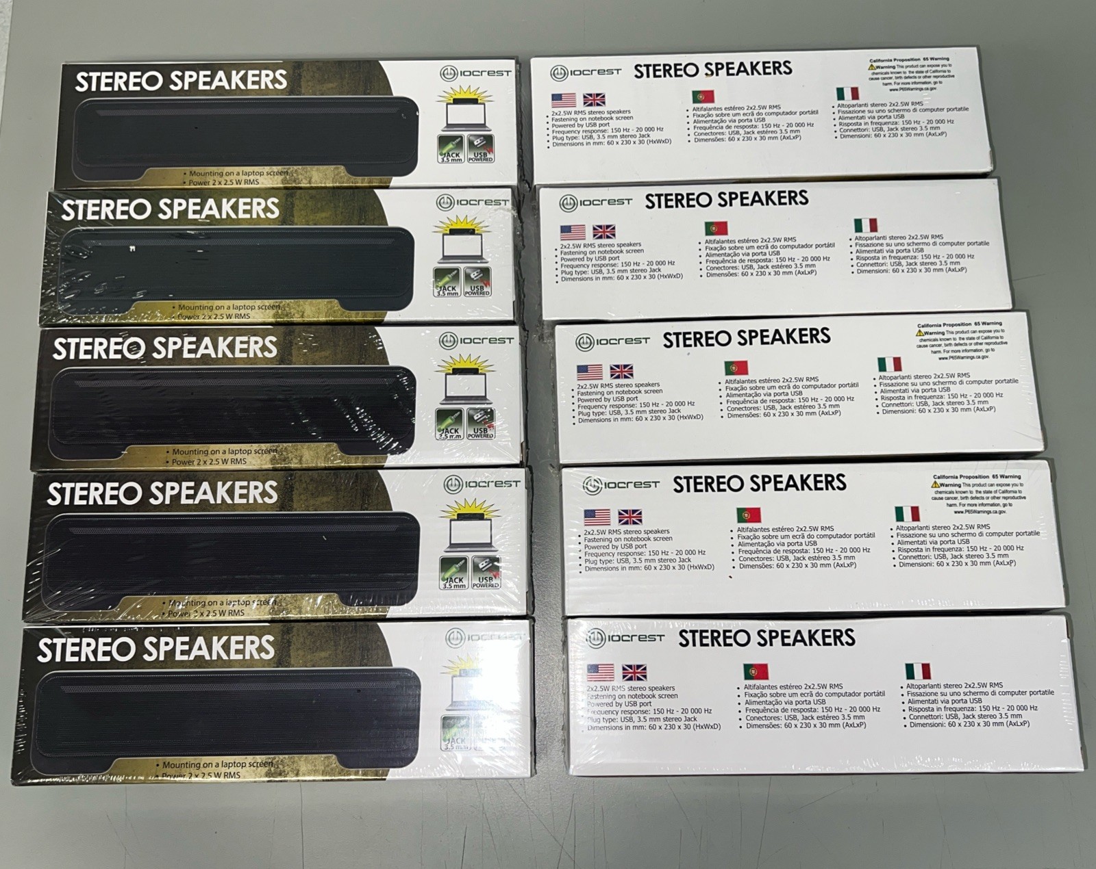 NEW Syba CL-SPK20138 USB Laptop Sound Bar Clip-On Speaker Stereo Bulk Lot of 10