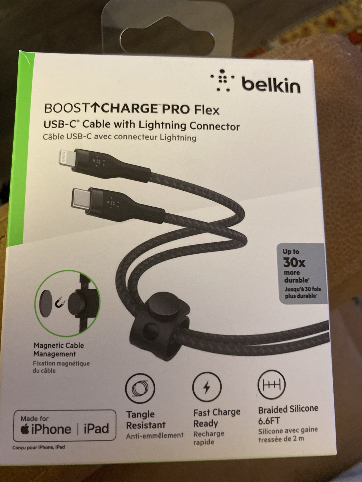 Belkin Charge PRO Flex USB-C Cable with MFI Certified - Black - CAA011bt2MBK