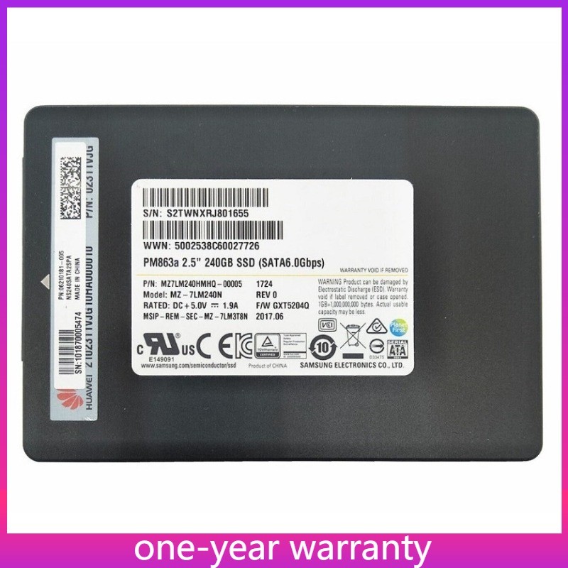  Samsung PM863A MZ7LM240HMHQ-00005 240GB SSD 2.5" 6Gb/s SATA Solid State Drive
