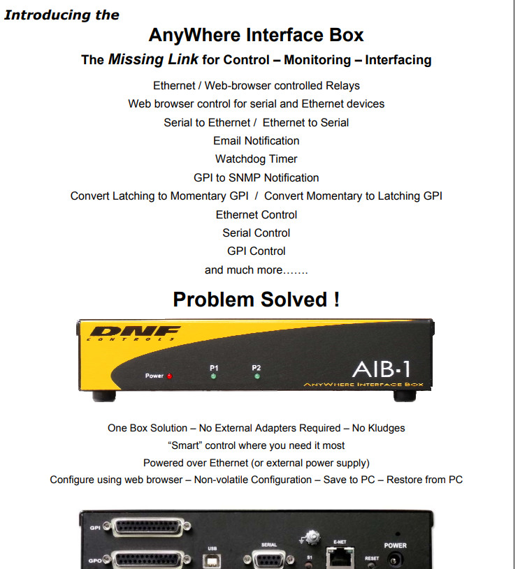 DNF Controls AnyWhere Interface Box (AIB)-1 