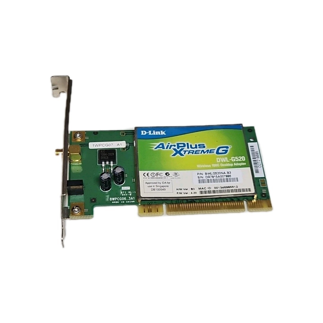 D-Link AirPlus Xtreme G DWL-G520 PCI Wireless Network Adapter Card 108Mbps