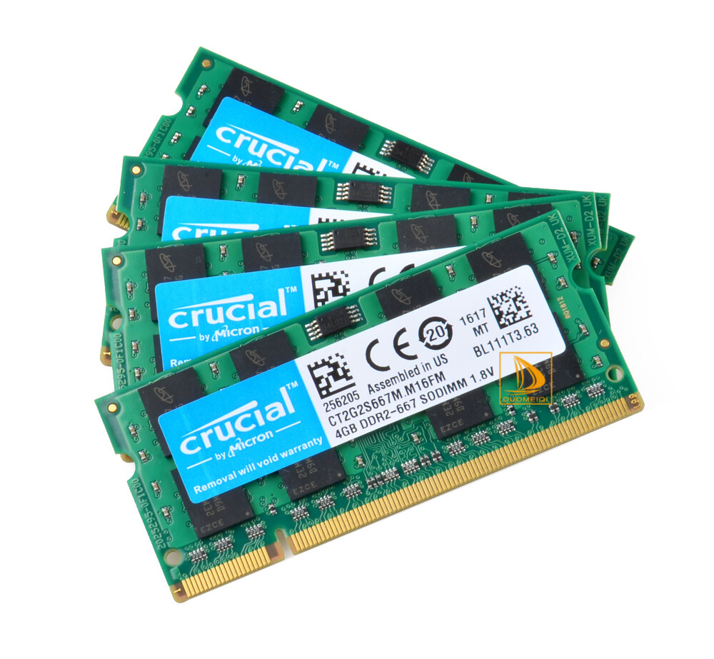 Crucial 4x4GB 2Rx8 PC2-5300S DDR2 667Mhz 200Pin RAM Memory Laptop SODIMM _4pcs/