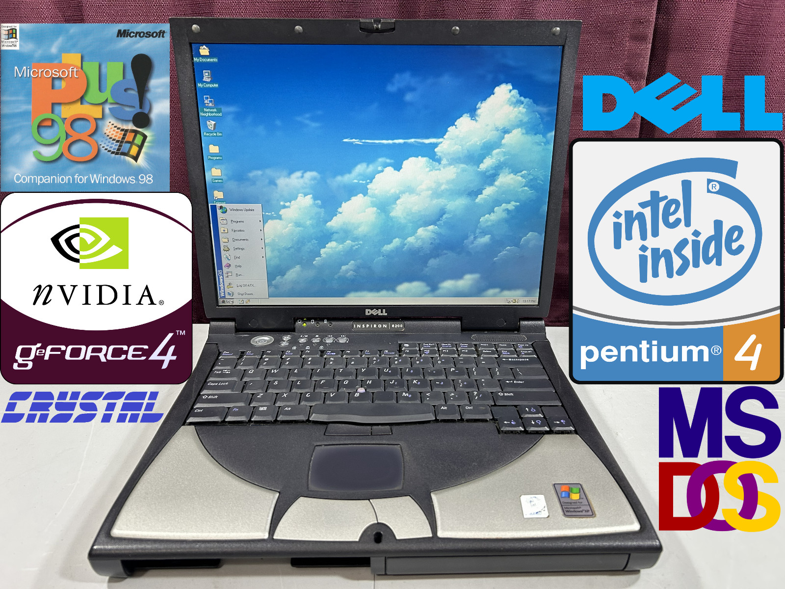 RESTORED Dell Inspiron 8200 Windows Vintage Retro Classic Gaming Laptop PC