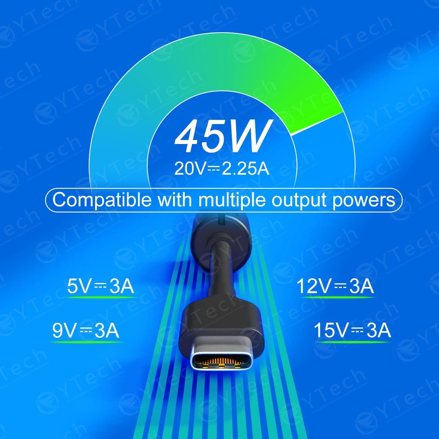 45W Type C USB-C Laptop Charger Compatible with HP Chromebook Charger 14 13 14A